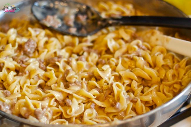 Beefy noodles has become kind of a staple in my house. It is stick-to-your-ribs, guaranteed that my kids will eat, FAST, easy cooking. Nothing fancy here.