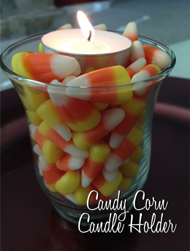 Candy corn candle holder
