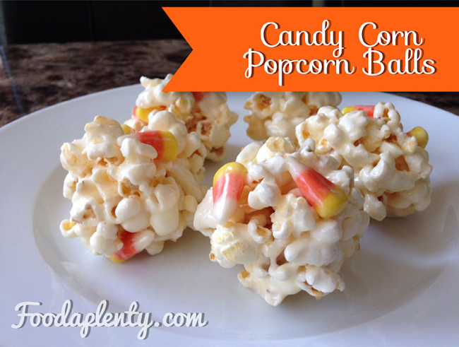 Candy corn popcorn balls