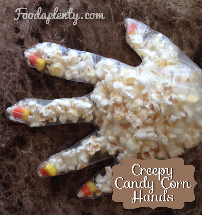 Candy corn popcorn hands