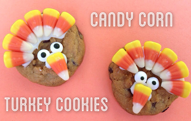 Candy corn turkey cookies