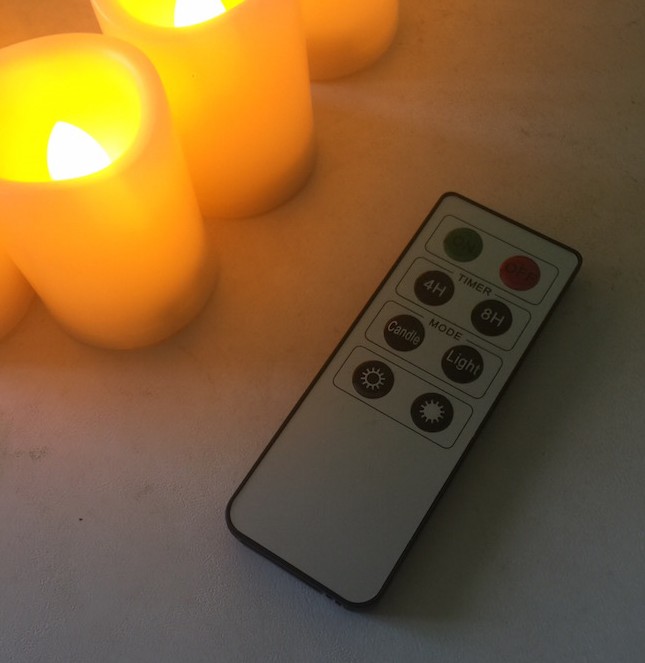 Enjoy flameless candles without the messy wax & dangerous flames & convenience of the remote control. Flickering or straight light & dim or bright.