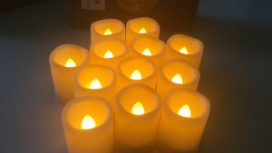 The flameless votive battery operated candles with built in 5-hour on/19-hour off timer , turn on & off automatically every day.