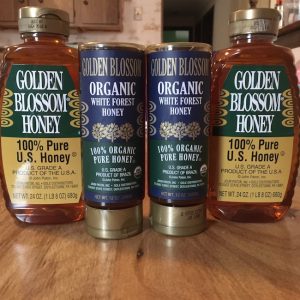 GOLDEN BLOSSOM HONEY is composed of three honeys; extra-white clover, sage buckwheat and orange blossom & gives it a distinct flavor, color & fragrance.