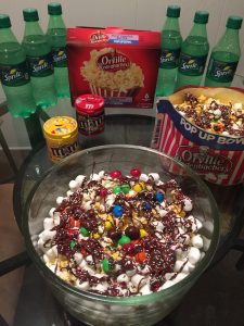 For this movie, War Room, we created some chocolate marshmallow movie munch. It was simple to put together.