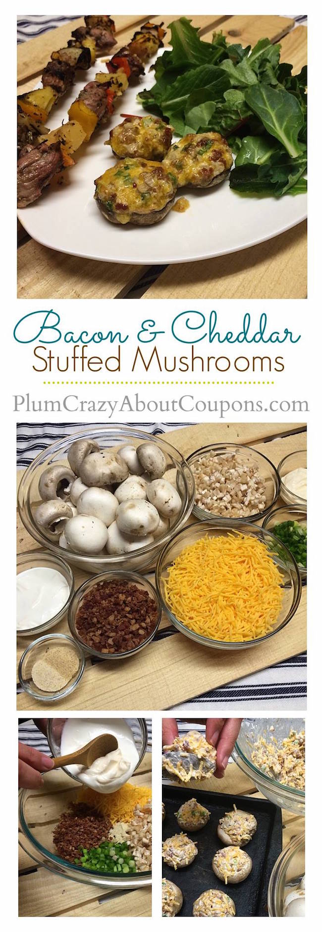 These Bacon Cheddar Stuffed Mushrooms are great for game day or for any party really. They are easy to make and everyone will love them. 