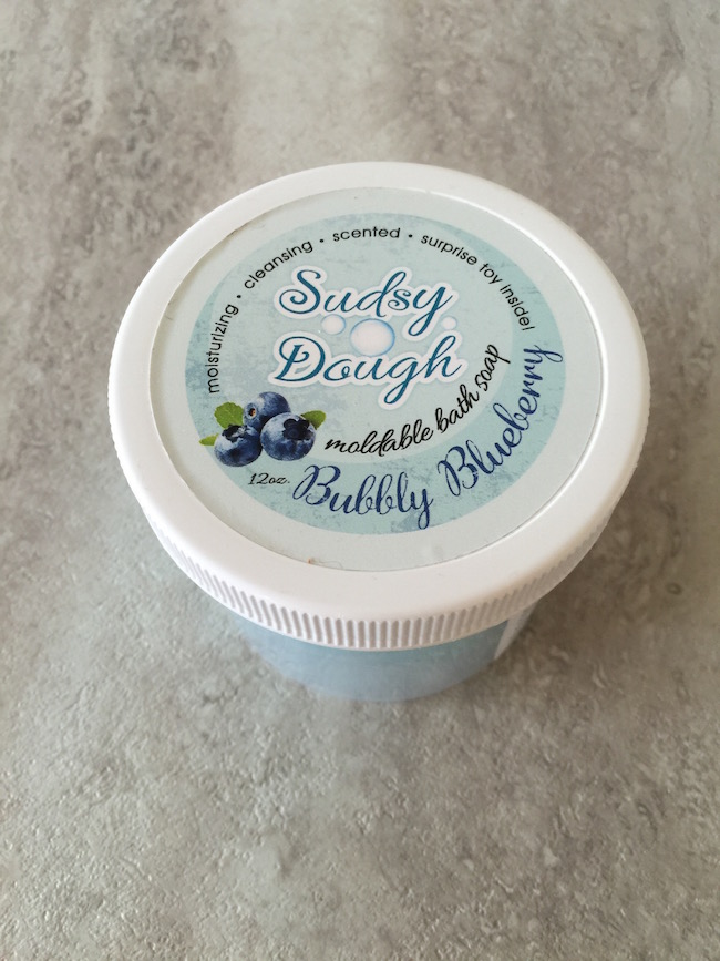 Sudsy Dough is naturally formulated and moisturizing with Shea butter & coconut oil and is fun to squish and wash with in the tub! 