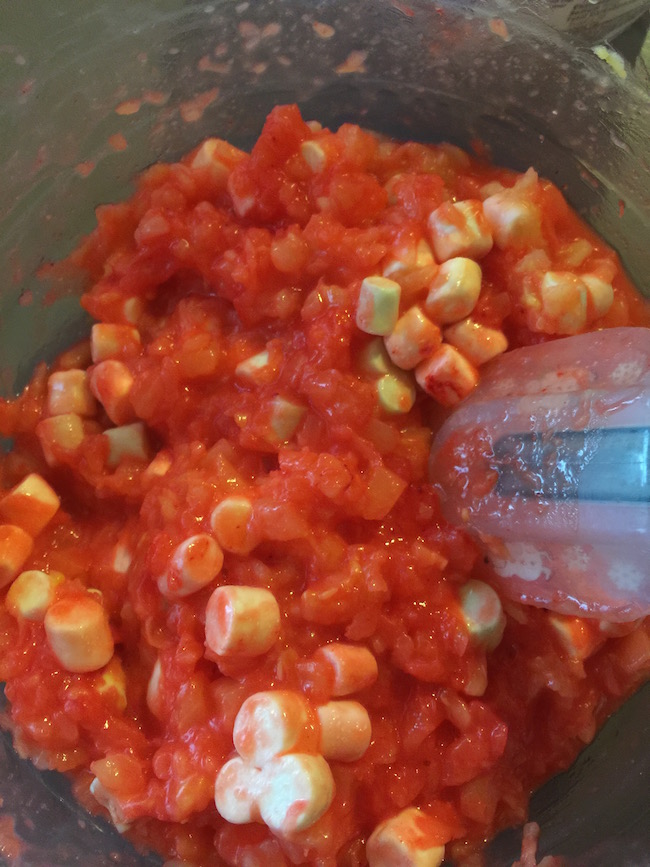 What's great about the Angel Fluff Salad Recipe is that you can make it any color you want for any holiday! I made it pink for Valentine's Day.