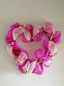 Deco Mesh Wreath for Valentines Day