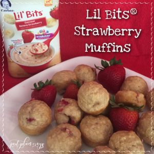 Lil' Bits Strawberry Muffins are made with a secret ingredient & are very moist. This is the perfect healthy choice recipe that everyone will love!