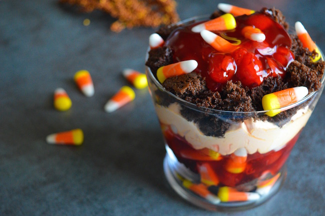 Candy corn Halloween trifle recipe