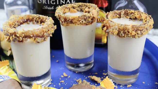 The Bailey's Irish Cream Butterfinger Shots Recipe is creamy, goes down smooth and will be yours and everyone else's favorite party drink.