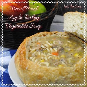 Bread bowl Turkey Vegetable soup