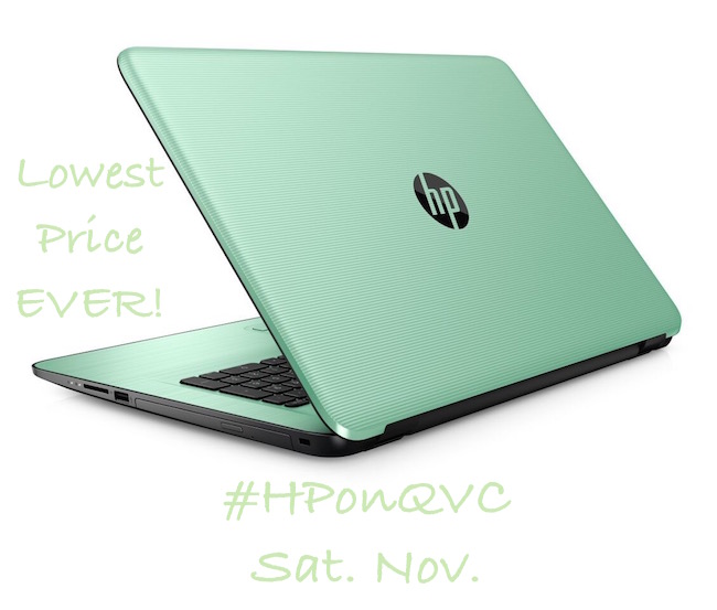 I'm here to share with you about the lowest price of the season EVER on their HP 15 Notebook PC on QVC this Saturday, November 26th, 2016.