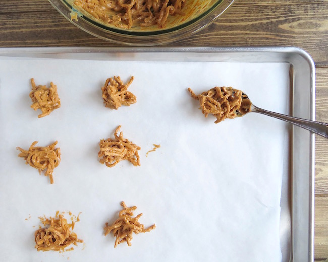 These are a fun and easy snack to make for Thanksgiving. The kids can even help make the Peanut Butter Haystacks recipe and everyone will love them.