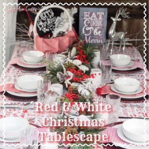 Christmas is pretty easy and I probably have way too much stuff, but it comes in handy especially when I'm doing a Red & White Christmas Tablescape.