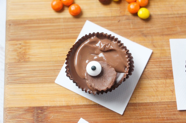 Addition of eye to mini Reese's Cup