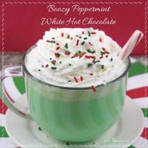 Alcoholic Hot Chocolate with Peppermint & White Chocolate