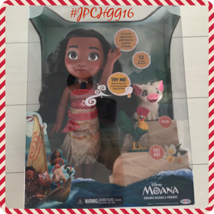 Disney Moana is a stunning replica of her movie character, right down to the last detail. She measures 14" and sings her signature song "How Far I'll Go".