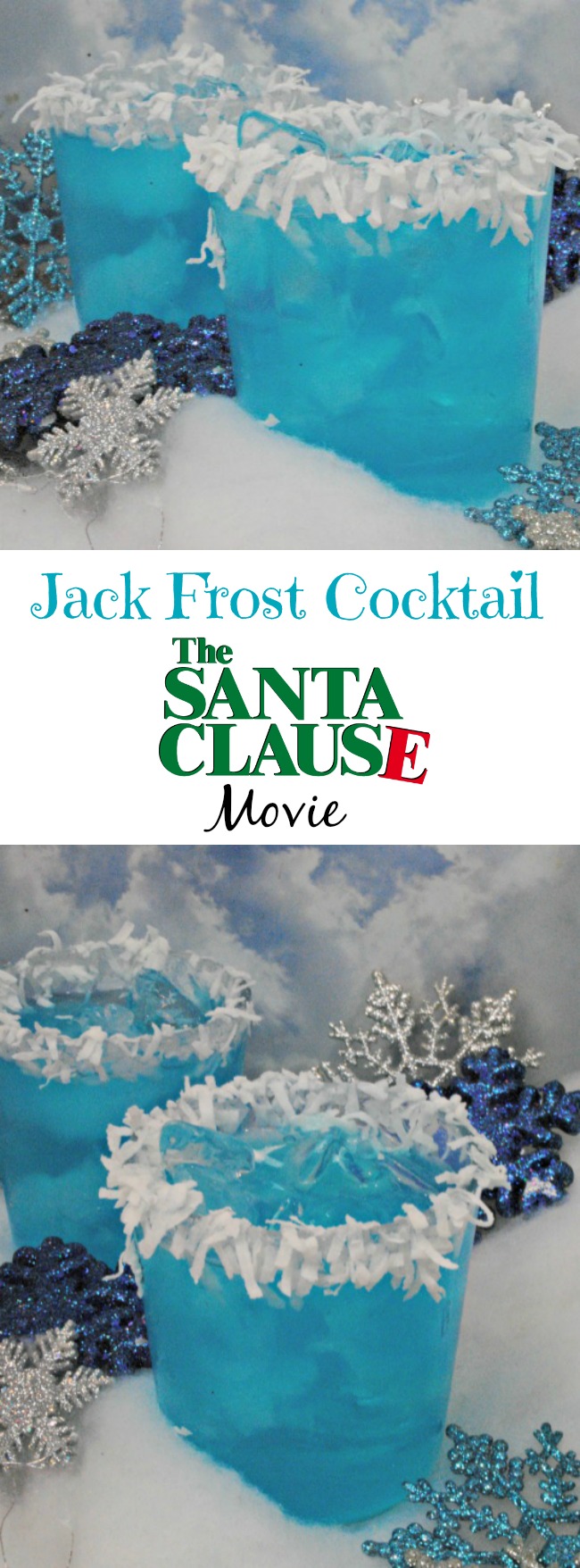 Last week I shared The Santa Clause movie cocktail recipe and today we have a fun Jack Frost Cocktail recipe from the movie also.