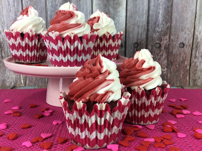 Here we have one of my favorite Valentine's Day recipes, Red Velvet Cupcakes recipe. Of course you can make this anytime of the year.