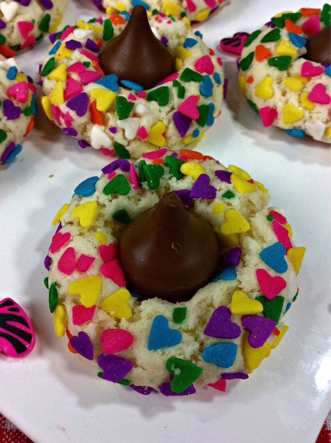 This Valentine's Day Kiss Sprinkle Cookies recipe is perfect for taking to the office, to school for Valentine's Day party or just to have around the house. 