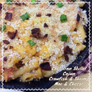 Whatever you call Mardi Gras, we now have a Cast Iron Skillet Cajun Crawfish & Shrimp Macaroni & Cheese Recipe for you to go with your Mardi Gras Cocktail.