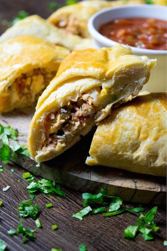 Another perfect recipe for your game day party is the Chicken Salsa Ring Recipe where you can easily substitute rotisserie chicken for the cooked chicken.