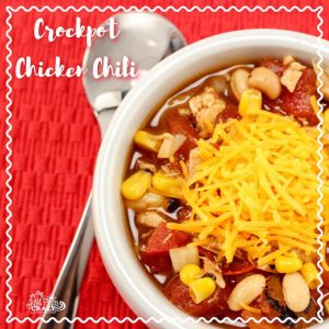 The Crockpot Chicken Chili recipe great to pop in the slow cooker in the morning before you leave for work or even the night before and start it up.