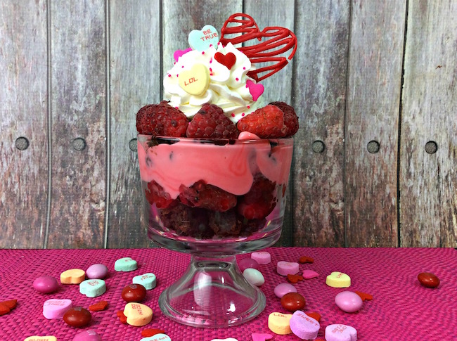 With Valentine's Day just a week away, we are focusing on easy desserts like this Raspberry Brownie Parfait Recipe, made with pre-made brownies.