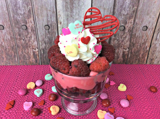 With Valentine's Day just a week away, we are focusing on easy desserts like this Raspberry Brownie Parfait Recipe, made with pre-made brownies.