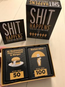 If you can't tell by the name, Shit Happens, that it's an adult card game, and if the name offends you, please don't read any further.