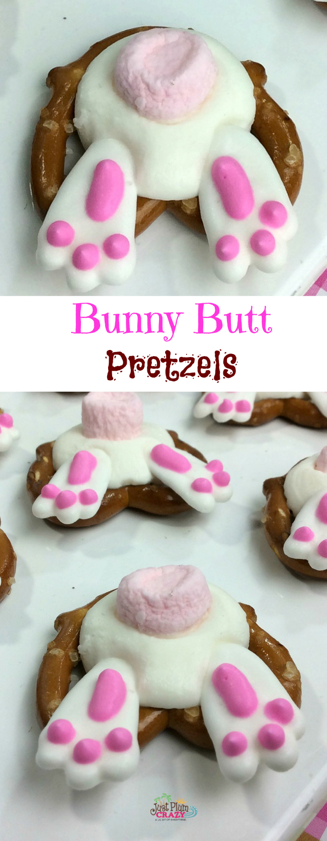 We have been sharing some pretty awesome Easter recipes and there are still more to come. Today we have Easter Bunny Butt Pretzels recipe.