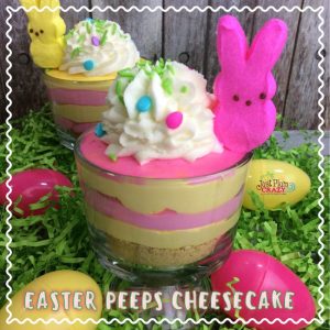 The Peep Cheesecake recipe is a cute and fun recipe that will thrill the kids as well as the adults at your Easter dinner or brunch or lunch.