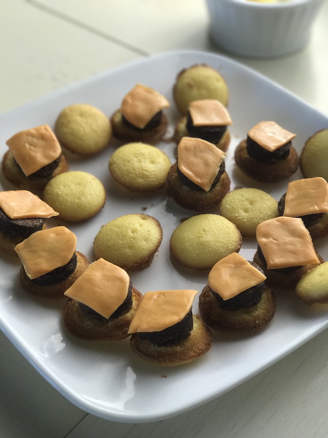The Mini Hamburger Cupcakes Recipe is just too cute. Check out our Mini Ice Cream Cone Cupcakes recipe for our Country-Fried Krystal BBQ party.