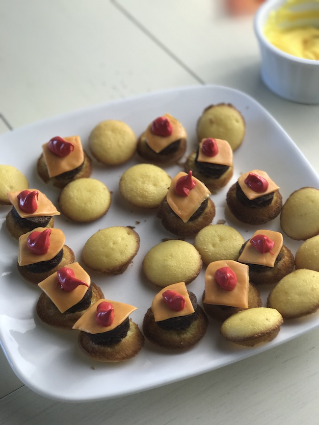 The Mini Hamburger Cupcakes Recipe is just too cute. Check out our Mini Ice Cream Cone Cupcakes recipe for our Country-Fried Krystal BBQ party.