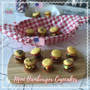 The Mini Hamburger Cupcakes Recipe is just too cute. Check out our Mini Ice Cream Cone Cupcakes recipe for our Country-Fried Krystal BBQ party.