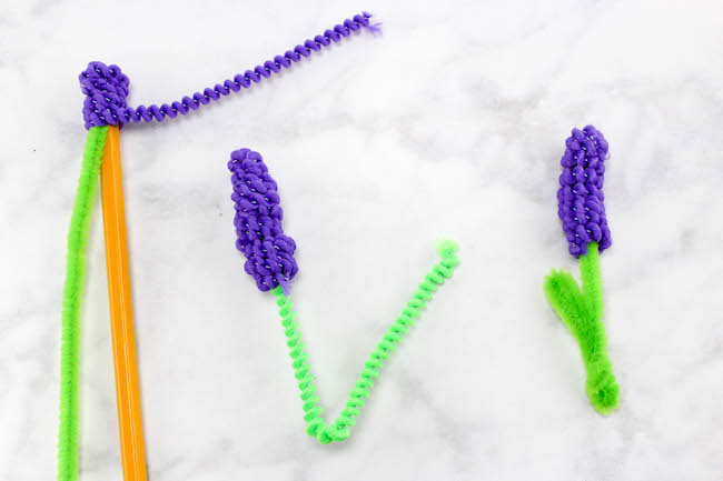 Pipe cleaner hyacinyth flower for Mother's Day flower pot