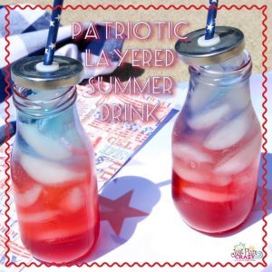 Red, white and blue patriotic layered drink