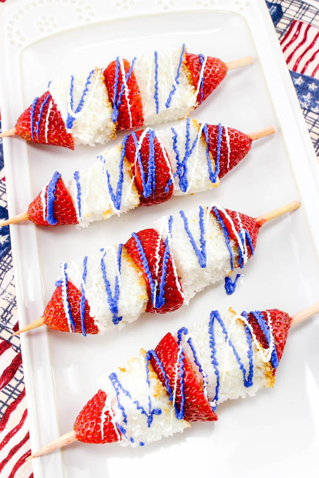 Strawberry shortcake kabobs recipe