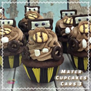 The Mater Cupcake recipe is fun and would look great along with the Lightning McQueen Cupcake recipe or with the Mater Oil Slick Cocktail recipe.