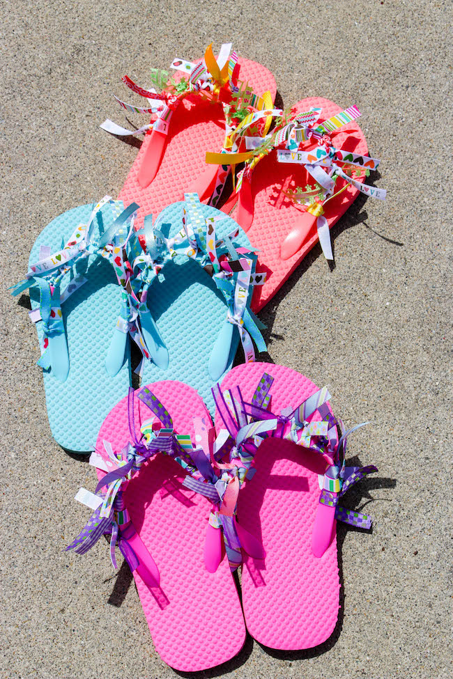 With today being National Flip Flops Day, nothing is more fitting than a DIY Ribbon Flip Flops Craft. Keep the kids busy when they are stuck inside!