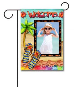 The Welcome Photo Garden flag measures 12.5" x18" so it's a decent size and can be easily seen by family members as well as guests who are just visiting.
