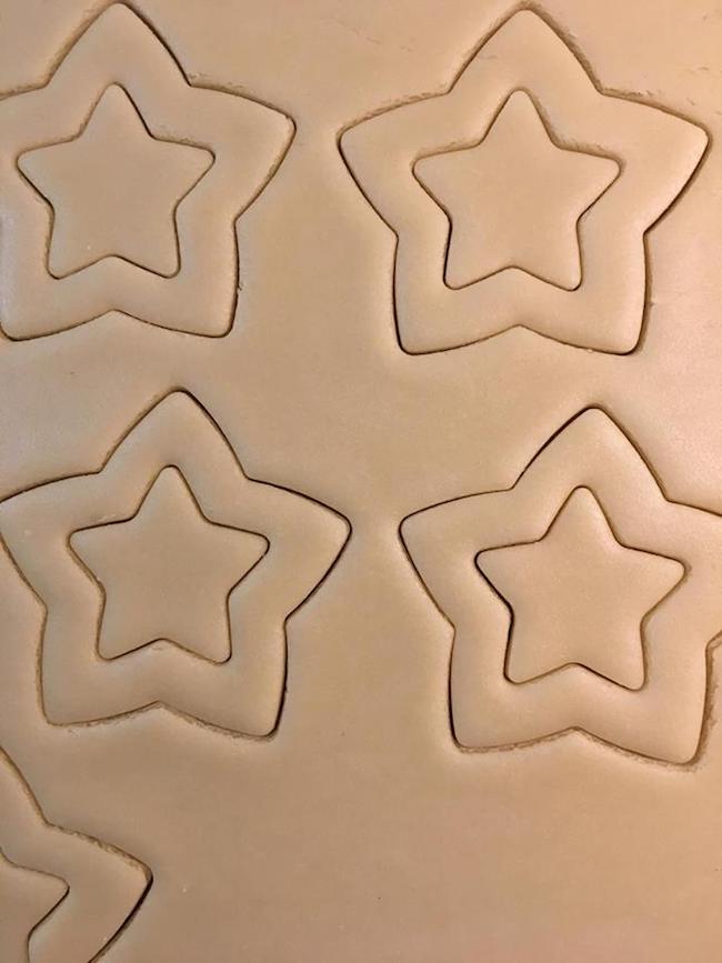 Cutting smaller star shaped cookies