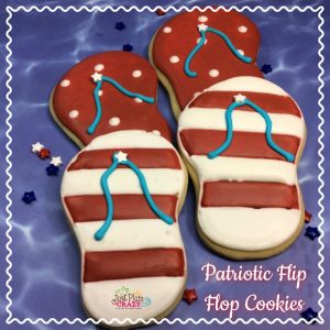 In honor of National Flip Flop Day, we are sharing some Patriotic Flip Flop Cookies recipe. How cool are these? Stay tuned for more Patriotic recipes.