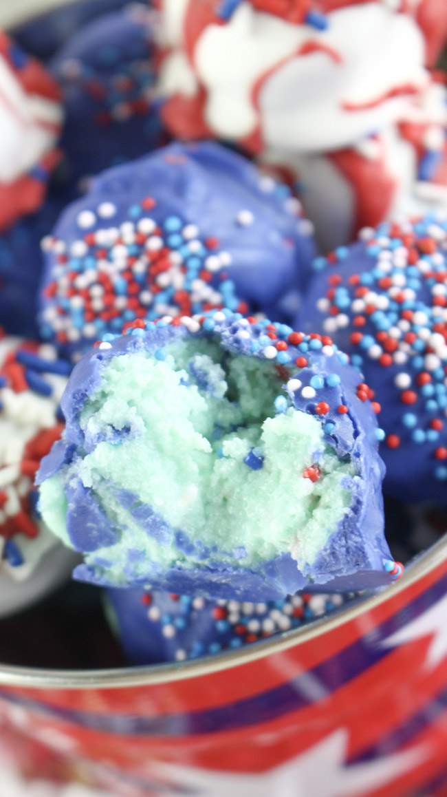 The 4th of July is only a couple weeks away, so we will bombing you with a lot of Patriotic recipes like the Patriotic Funfetti Cake Batter Truffles recipe.