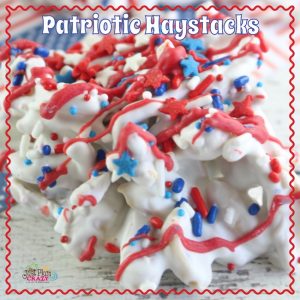 Who would have thought that you could make something so cute and easy with things in your pantry. The Patriotic Haystacks recipe is easy yet festive.