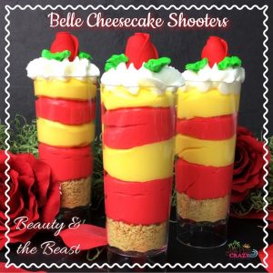 This Beauty & The Beast Belle Cheesecake Shooters Recipe is perfect for the viewing party when it comes out on Digital HD, DVD, Blu-ray and DMA on June 6th.
