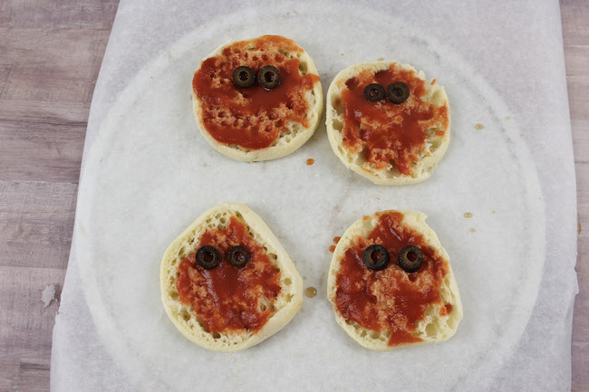 We just shared the Halloween Mummy Meatball recipe and today we have the Mummy Pizza recipe. It's super easy to make too.