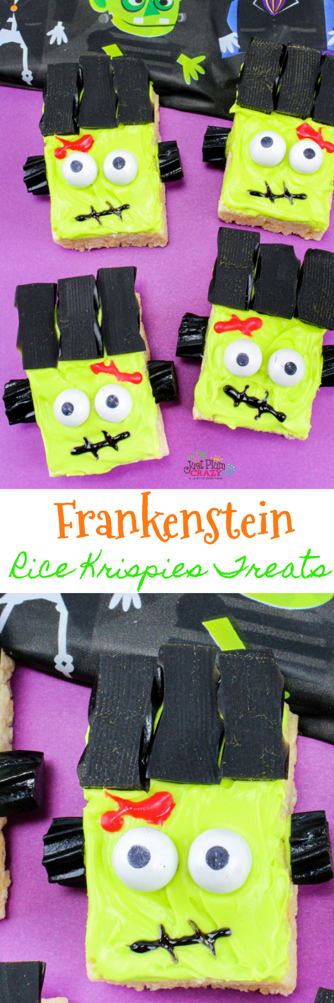 Who doesn't love a good scary treat! The Frankenstein Rice Krispies Treats is perfect for any party whether it's at home, at school, or at the office.